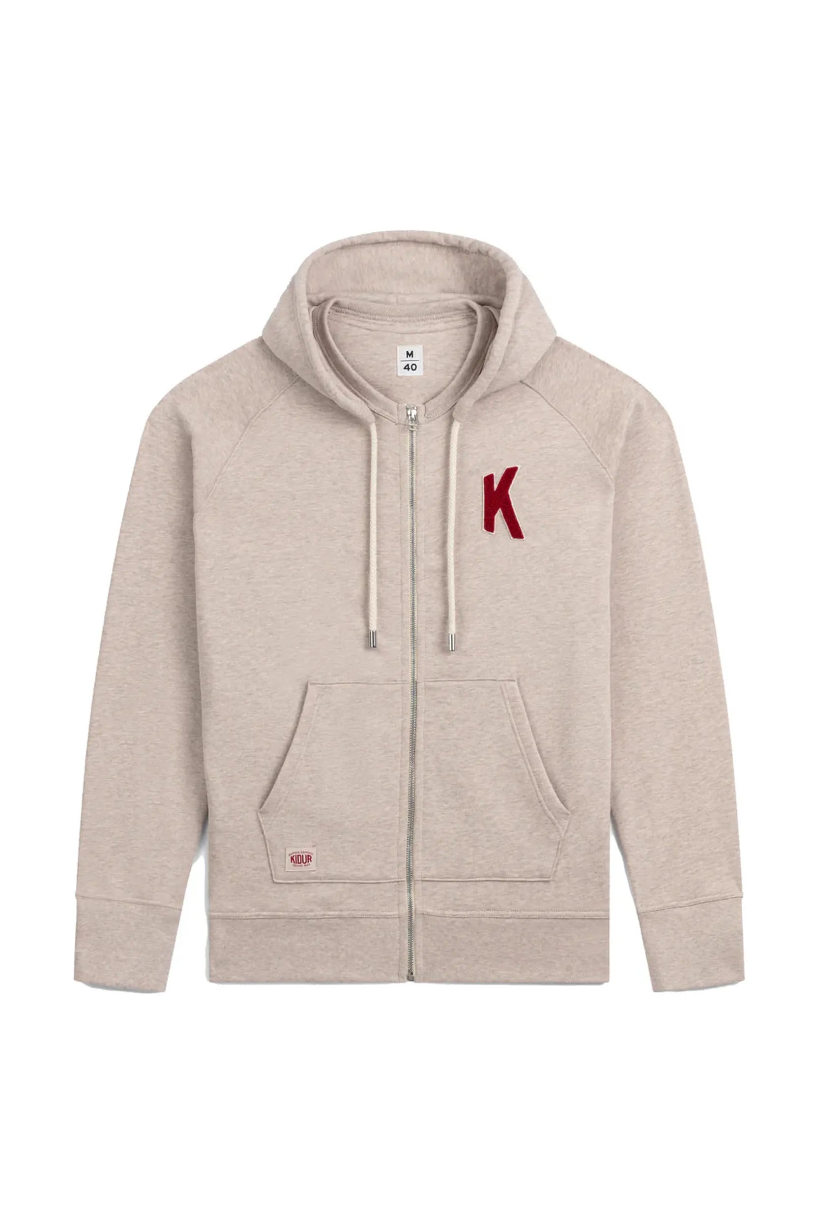 Sweat à Capuche Amande Broderie