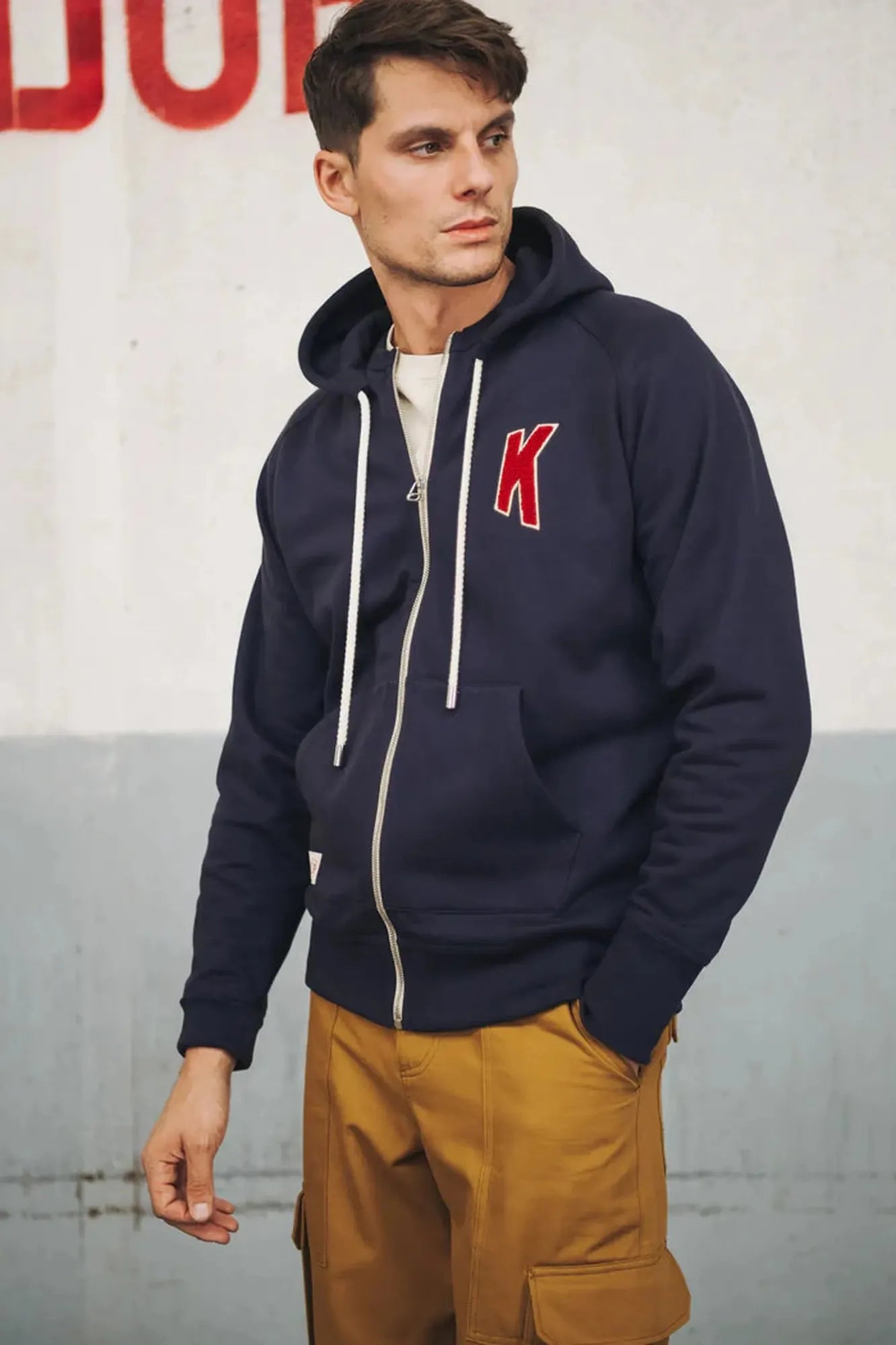 Sweat à Capuche Marine Broderie