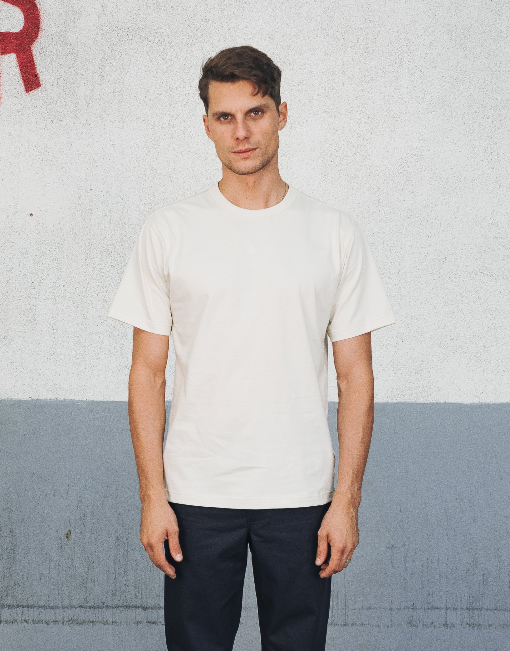 T-SHIRT COTON LOUIS CHALK