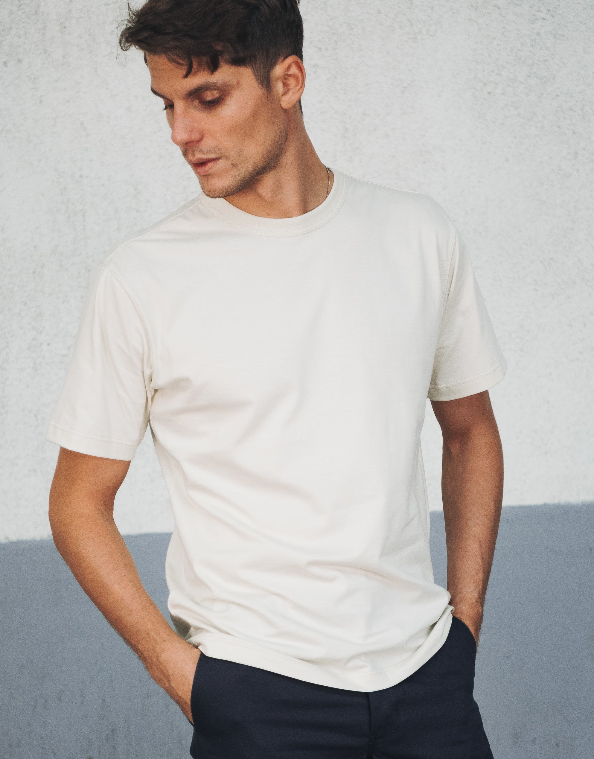 T-SHIRT COTON LOUIS CHALK