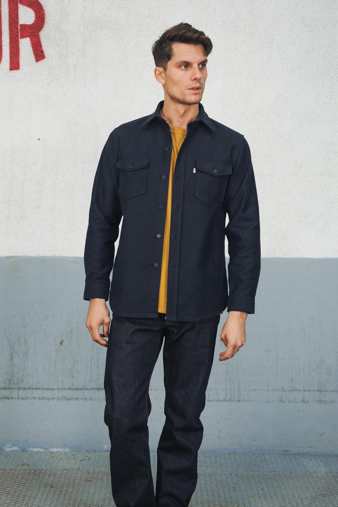 Surchemise Moleskine Grattée Marine