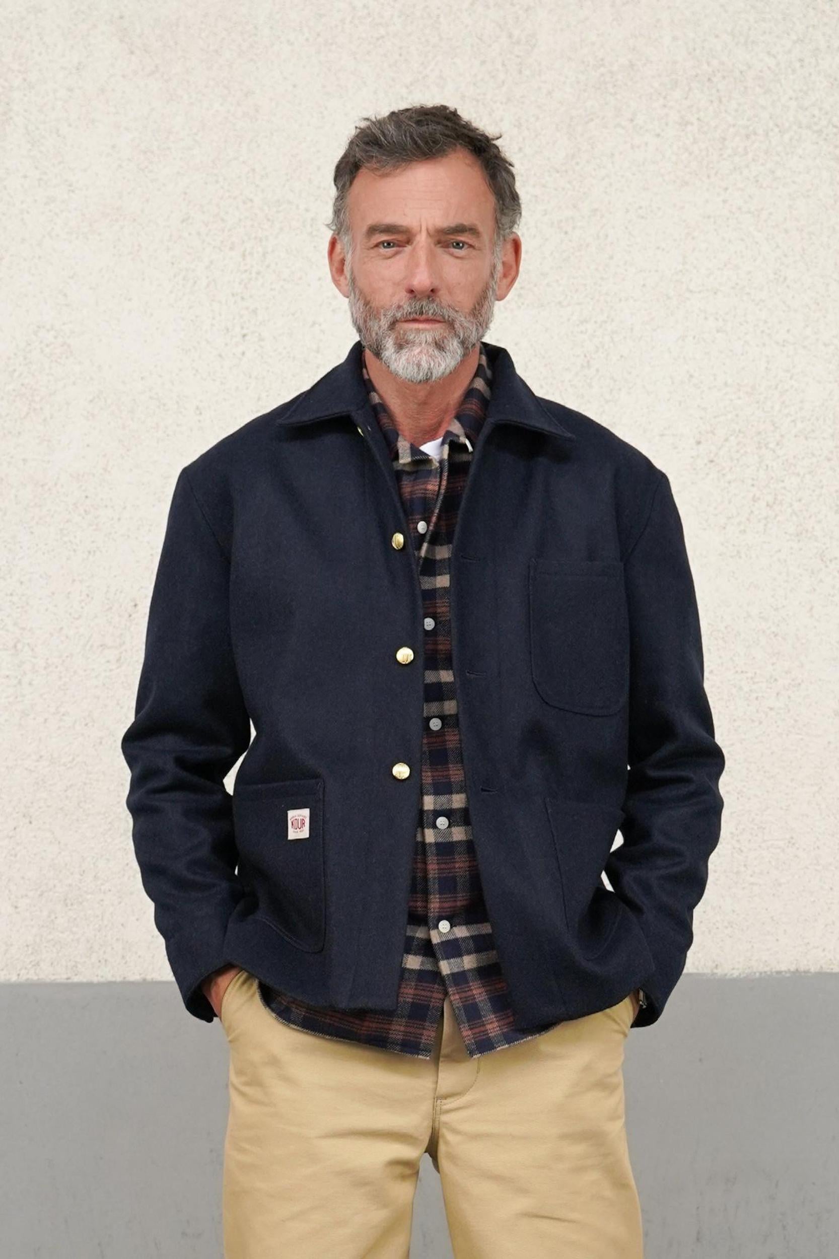 Manteau Corto Laine Marine