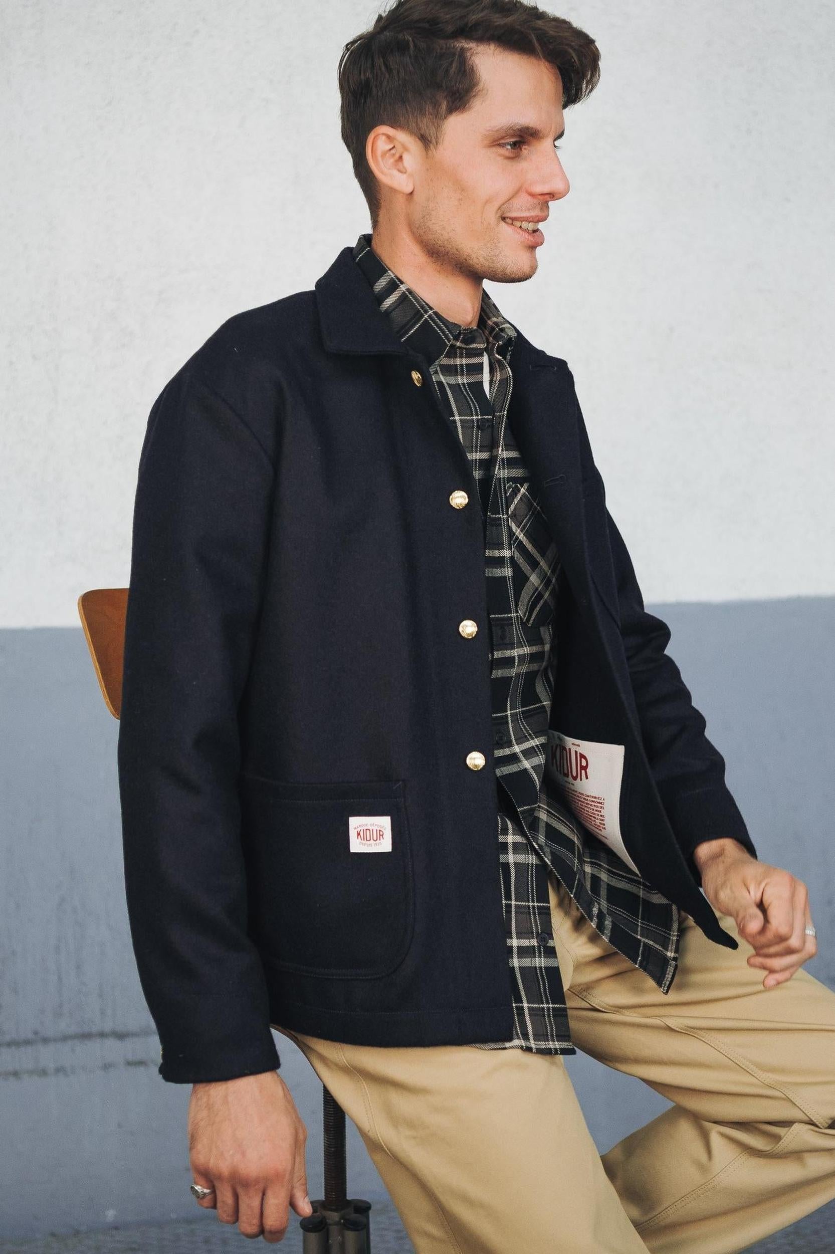 Manteau Corto Laine Marine