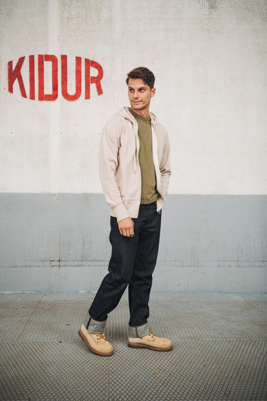 Sweat à capuche Amande