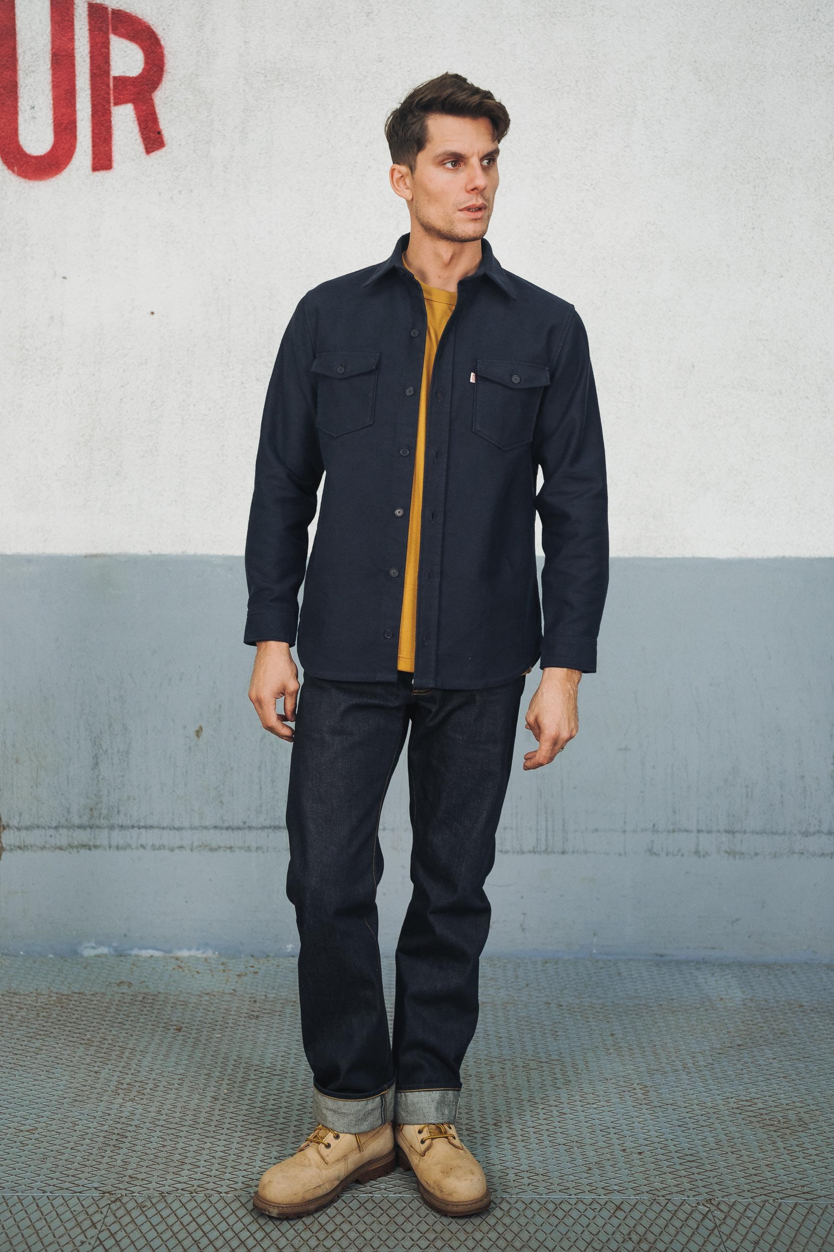 Surchemise Moleskine Grattée Marine