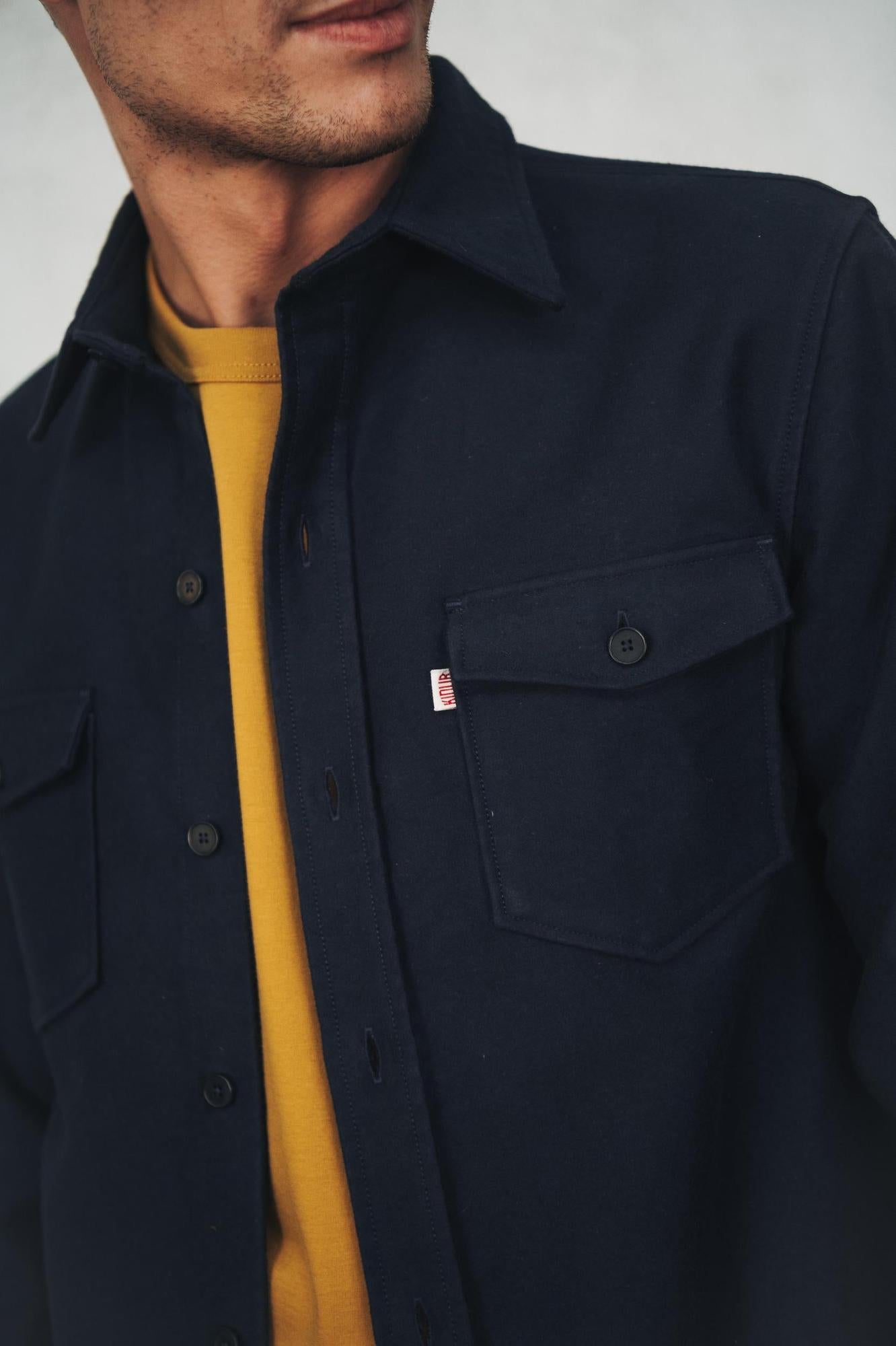 Surchemise Moleskine Grattée Marine