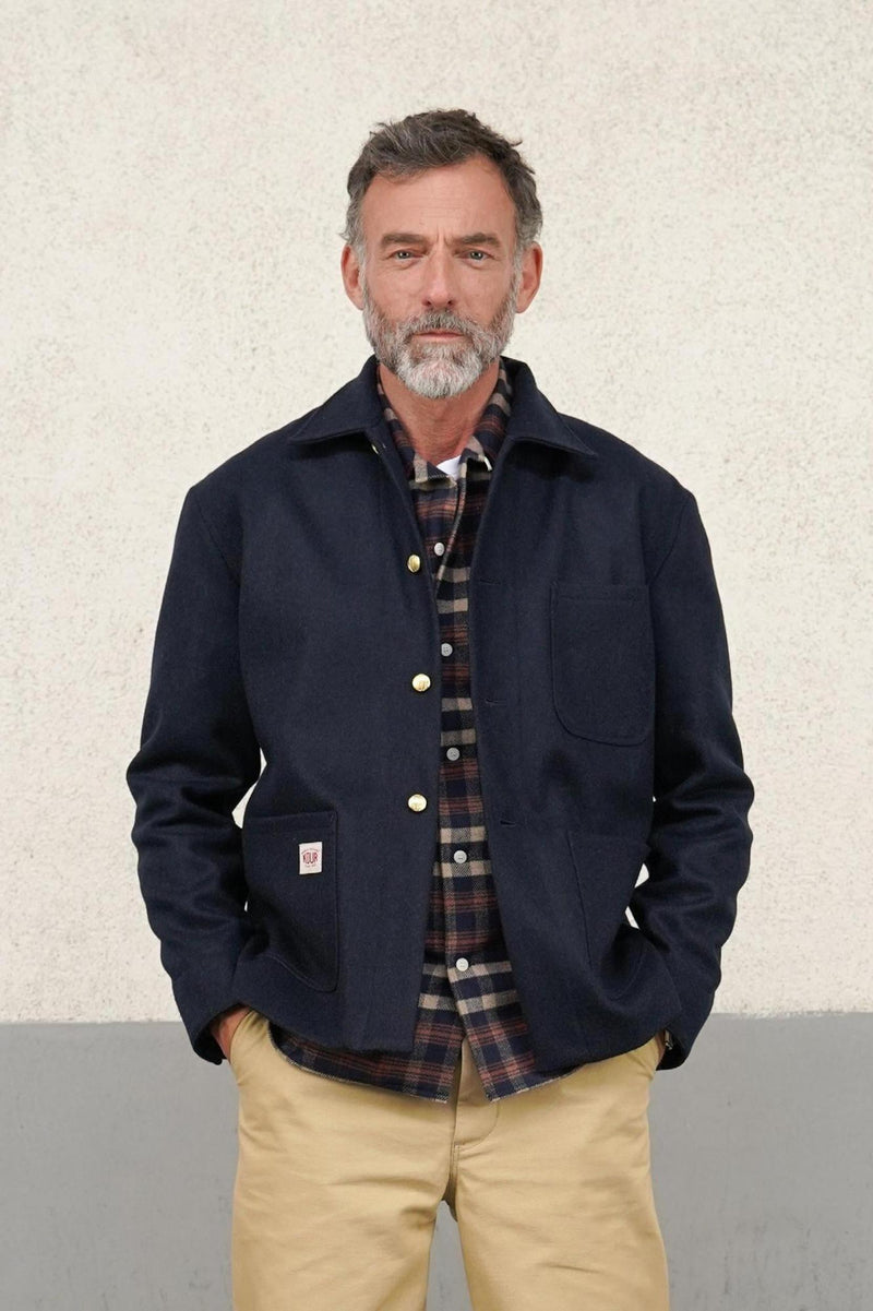 Manteau Corto Laine Marine