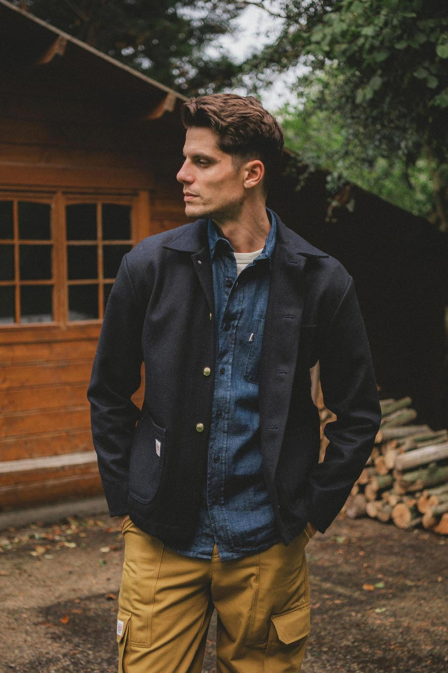 Manteau Corto Laine Marine