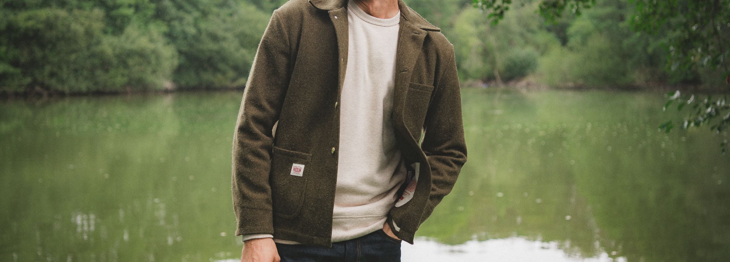 Manteau en Laine GS Mousse Vert Kaki de chez Kidur