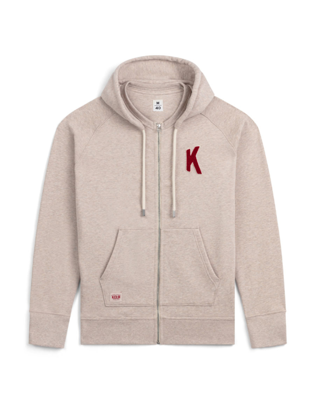 Grey Zip Hoodie Almond K