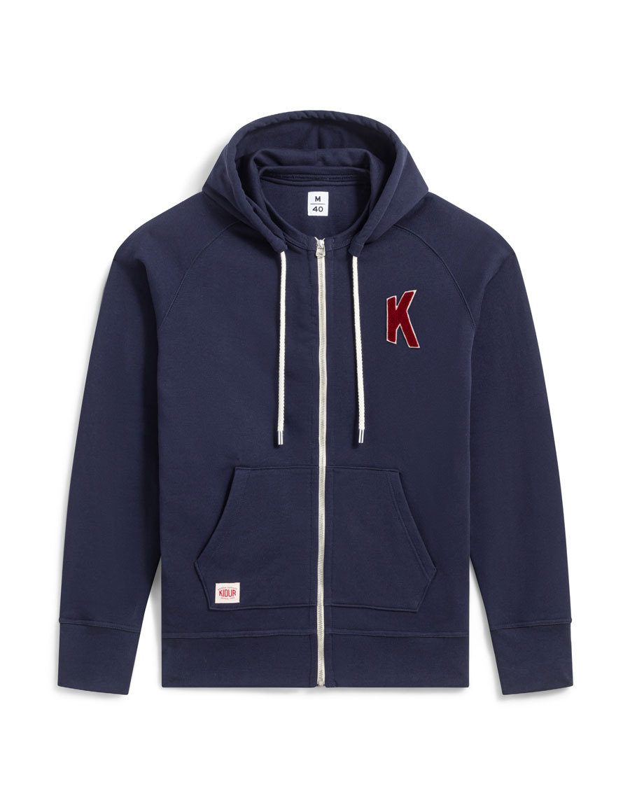 Grey Zip Hoodie Navy K