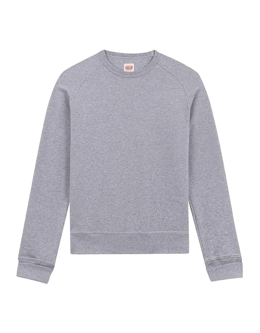 Crew neck sweat kidur fait en france couleur gris smocky