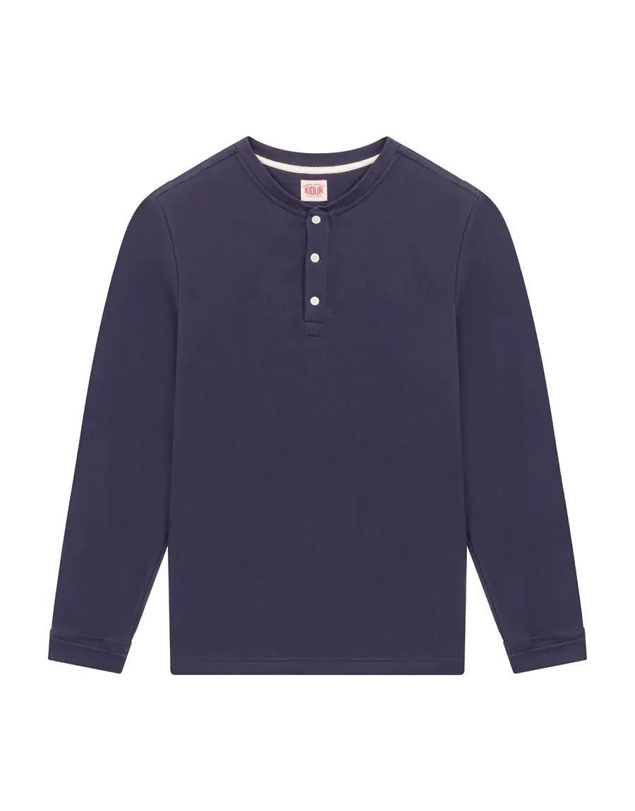 Henley Sweat pull Kidur made in France homme Marine