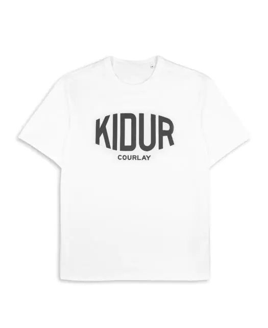 t shirt made in france blanc louis blanc logo noir Kidur