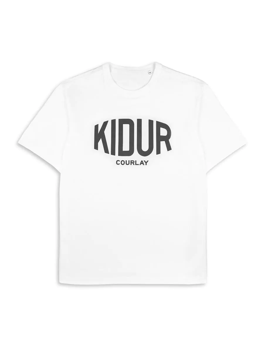 t shirt made in france blanc louis blanc logo noir Kidur