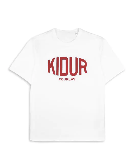 t shirt made in france blanc louis blanc logo rouge Kidur