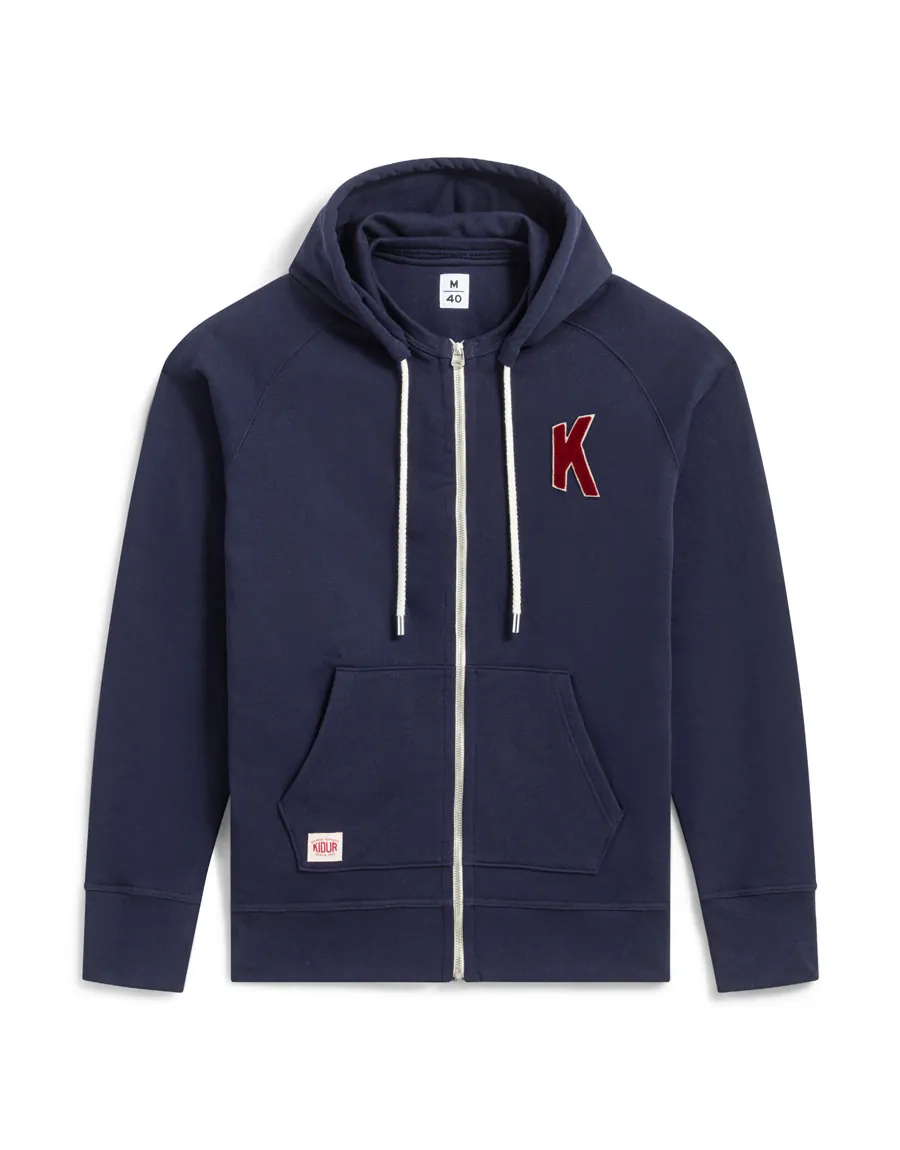 Sweat Gris Zip capuche Marine K